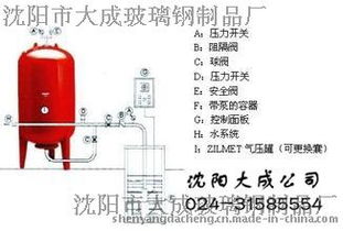通辽稳压罐、膨胀罐与消防隔膜囊式罐体 立式卧式图片解析及沈阳大成玻璃钢制品厂的专业实力